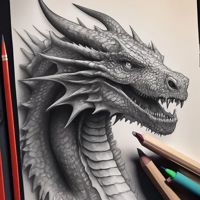Рисунок карандашом дракон для детей - 62 фото