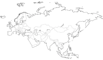 Плоская Карта Евразии — стоковая векторная графика и другие изображения на  тему Азия - Азия, Без людей, Белый - iStock