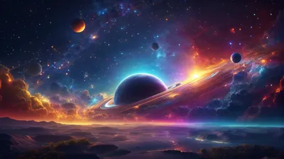 Download wallpaper 1920x1080 celestial world, digital art, space colorful,  clouds, full hd, hdtv, fhd, 1080p wallpaper, 1920x1080 hd background, 29804