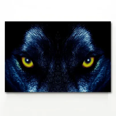 Волк черный арт с горящими глазами - 68 фото