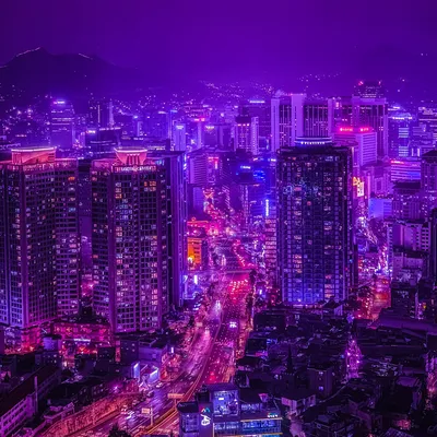 Панорама ночного города. Часть 1