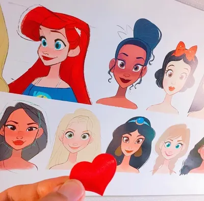Первоначальные эскизы принцесс мультфильмов «Disney» | Мультфильмы 90-х |  Дзен