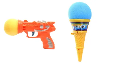 Стрелялки в наборе: \"Мороженое Рожок\" и Пистолетик\", с поролоновым шариком  - купить с доставкой по выгодным ценам в интернет-магазине OZON (809899134)