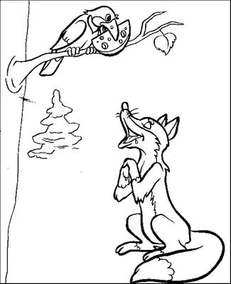 Иллюстрация к басне ворона и лисица - 134 фото