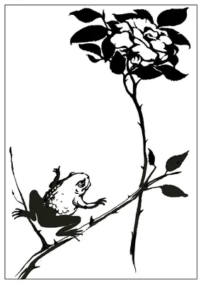 Иллюстрация Жаба и роза в стиле книжная графика | Illustrators.ru