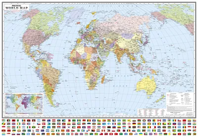 Политическая цветная карта мира с границами государств Векторный объект  Stock | Adobe Stock