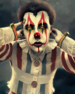 Клоунский череп. Аквагрим выполнен Таней Масловой. | Страшный макияж клоуна,  Схемы раскраски лиц, Клоунские лица