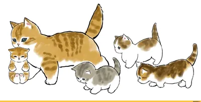 Картинки кошек и котят нарисованные обои
