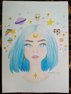 Девушка-космос, для срисовки💞 | Anna instagram, Social media drawings,  Drawings