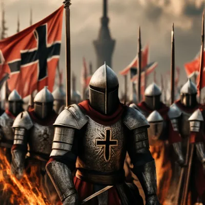 рыцари крестоносцев средневековые Стоковое Изображение - изображение  насчитывающей воин, одежда: 21754275