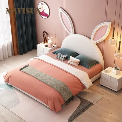 Роскошный творческий мультфильм Кошка дизайн Розовая Кровать принцесса  Современная Деревянная Детская кровать - Китай Диван-кровать, спальня