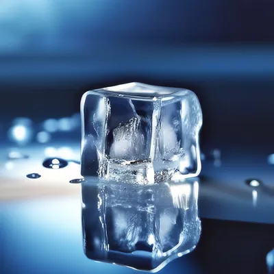 Кубик льда, профессиональное фото, …» — создано в Шедевруме