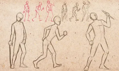 рисунок фигуры людей в движении | Рисунки, Рисовать, Рисунок