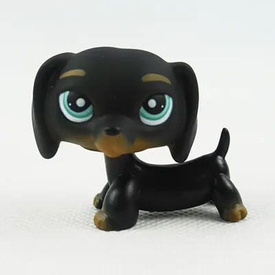 Mini Pet Shop Toys LPS #325 Blue Eyes Puppy Figures Dachshund Dog Rare  Black | eBay
