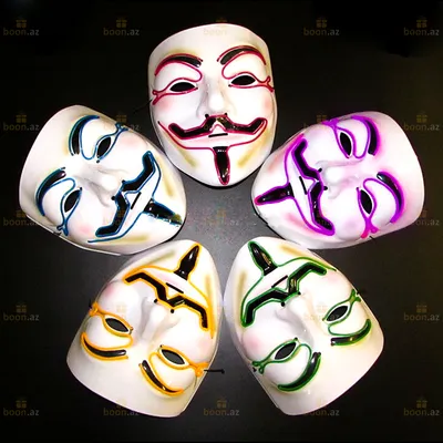 Маска Гая Фокса «V for Vendetta» (Neon подсветка) купить в Баку