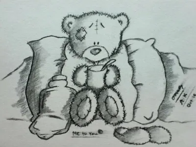 Медвежонок карандашом - 59 фото