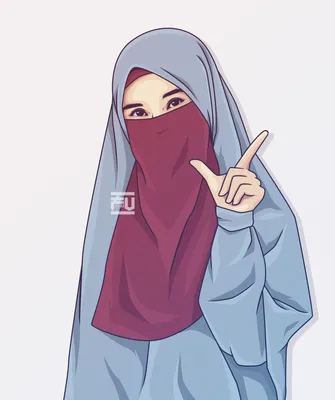 изображение женщины-мусульманки в халате и платке. может для раскраски  Иллюстрация штока - иллюстрации насчитывающей девушка, мило: 228537287