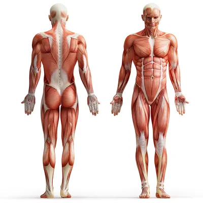Обои для рабочего стола Мужчины мускулы Human Anatomy белым фоном