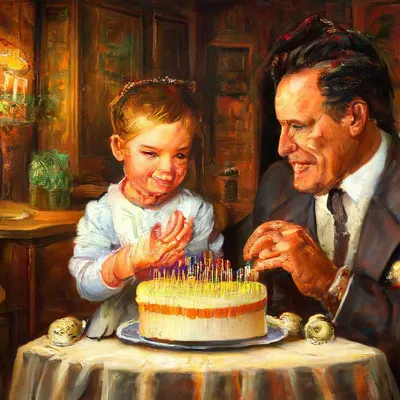 Папин день рождения, папа, торт, …» — создано в Шедевруме