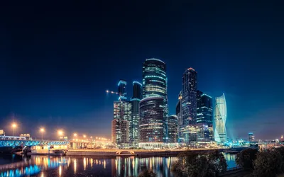 Обои Города Москва (Россия), обои для рабочего стола, фотографии города,  москва , россия, ночь, река, мост Обои для рабочего стола, скачать обои  картинки заставки на рабочий стол.