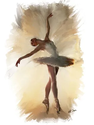 Детский рисунок балерина. Скачать и распечатать