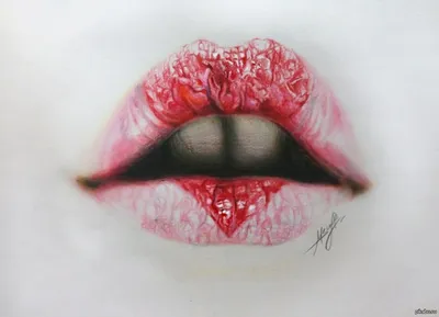 Рисунок простой губы - 32 фото