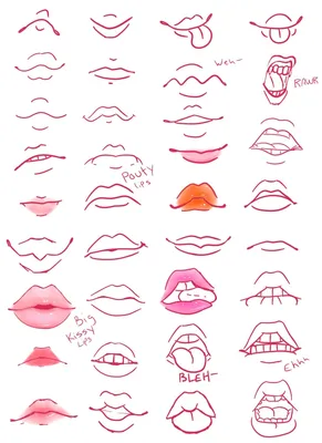 Нарисованные губы - 60 фото