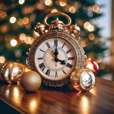 Новогодние часы часы под новогодней …» — создано в Шедевруме