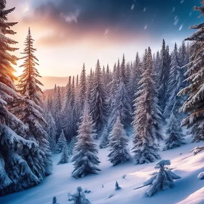 Красивый Пейзаж Падающего Снега Фокусе Сосны Тумане Заднем Плане стоковое  фото ©Wirestock 326846494