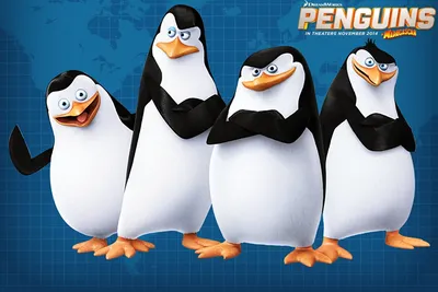 Пингвины Мадагаскара плакат - онлайн-пазл