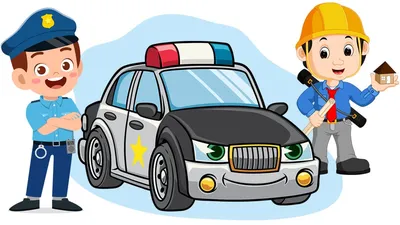 Карикатура для полицейских детей Мальчик и девочка в патрульных костюмах,  полицейской машине и собаке Вектор оружия, радио- и мил Иллюстрация вектора  - иллюстрации насчитывающей браслетов, изолировано: 161574386