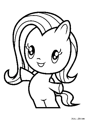 Раскраска - Мой маленький пони - Cutie Mark Crew - Пони-милашка Флаттершай  | MirChild