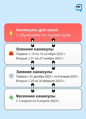 Школьные каникулы 2022-2023: график | Вслух.ru