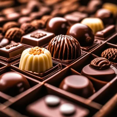 Конвейер с шоколадными конфетами …» — создано в Шедевруме