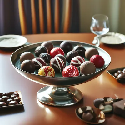 Ваза с шоколадными конфетами на …» — создано в Шедевруме