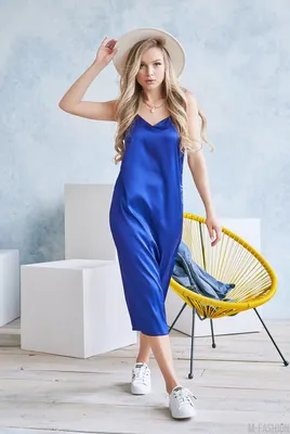 Синее платье -рубаха с интересным принтом. в магазине «Sara Boso» на  Ламбада-маркете