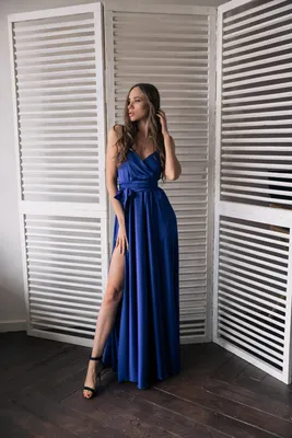 Синее платье-макси с открытой спиной, артикул 1-23/3-110-П502 | Купить в  интернет-магазине Yana в Москве