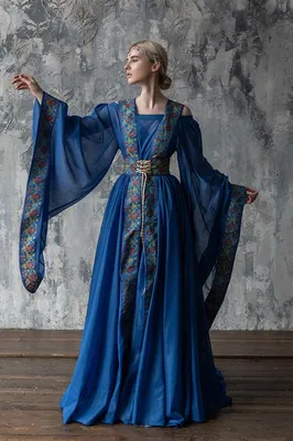 Женская одежда оптом Montella | Красивое синее платье № 3396