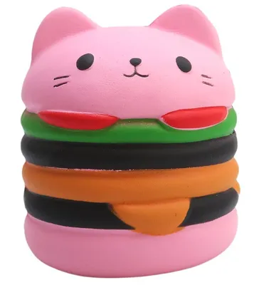 Антистрессовая игрушка сквиши Кот Гамбургер - купить с доставкой по  выгодным ценам в интернет-магазине OZON (590405019)