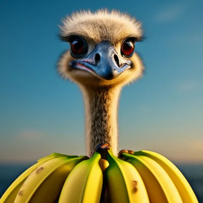 Страус-банан, гибрид страуса и …» — создано в Шедевруме