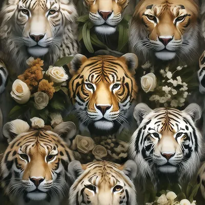 два тигра смотрят друг на друга на темном фоне, картинка льва и тигра, лев,  животные фон картинки и Фото для бесплатной загрузки
