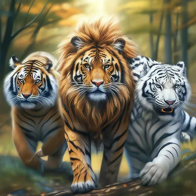 Картинки тигров и львов обои