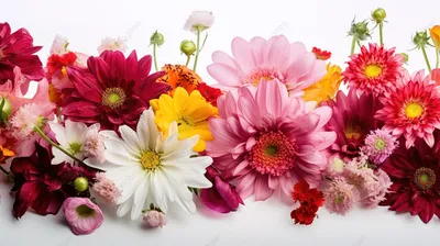 букет цветов на белом фоне Stock Photo | Adobe Stock
