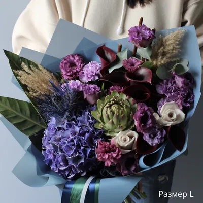 Авторский сине-фиолетовый мужской букет — Мир цветов