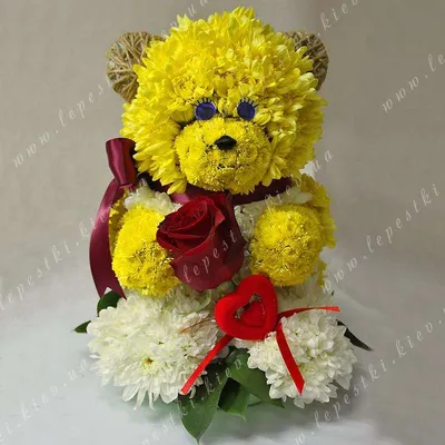 21 красная роза и метровый медведь: купить букет роз и мягкую игрушку с  доставкой ➜ Royal-Flowers.dp.ua Днепр