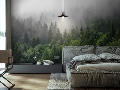 Туманный лес. Обои на заказ - печать бесшовных дизайнерских обоев для стен  по своему рисунку