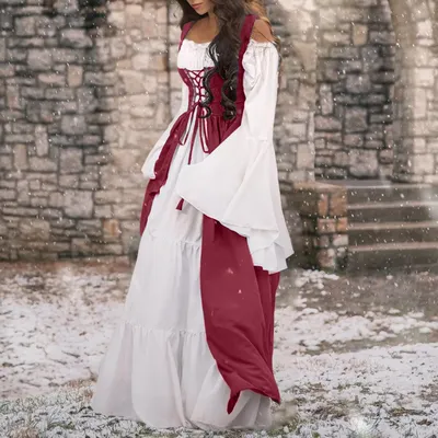 Женское средневековое платье для косплея | AliExpress