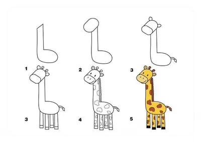 Иллюстрация Осень. Жирафа в стиле детский | Illustrators.ru