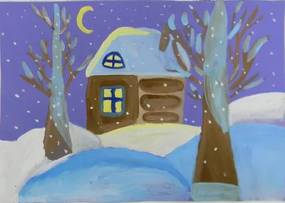 домик в деревне - Зима - Повседневная анимация - Анимация - SuperGif