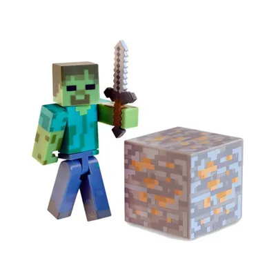 Купить mattel Игрушка Зомби Майнкрафт (Minecraft Comic Mode Zombie Action  Figure), цены на Мегамаркет